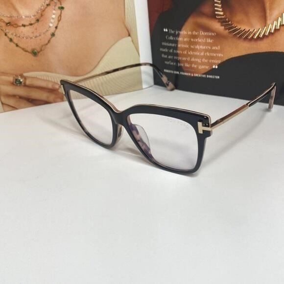 💯- New  - TOM FORD Optical TF5704-B BLack BLUE LIGHT TF5704 TF5704-F-B/0 Ey… - Picture 10 of 15
